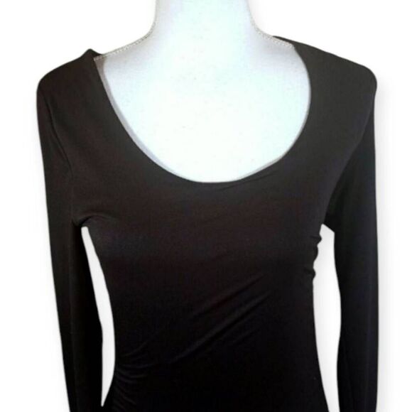 FOREVER 21 BLACK RUCHED DRESS SZ.M EUC - Picture 2 of 6